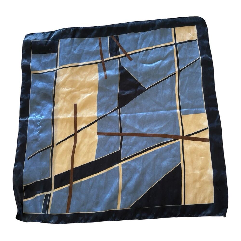 Jones New York Women’s Square Scarf 19” Blue Polyester Geometric